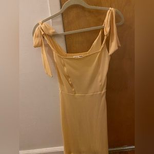 Reformation Yellow Bow Dress